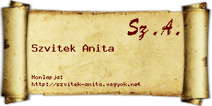 Szvitek Anita névjegykártya